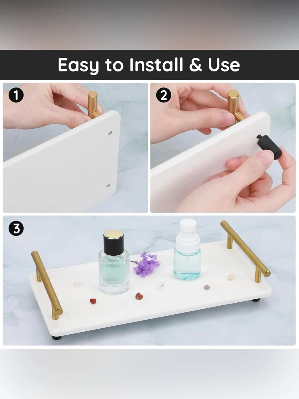 Segbeauty 12x6in Water Absorbing Stone Tray for Countertop